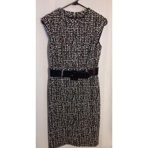 Nine West Black & White Belted Dress Size 2